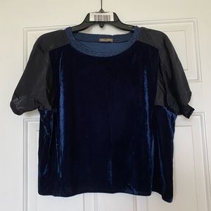 Zara Velvet Metallic trim Croptop size M